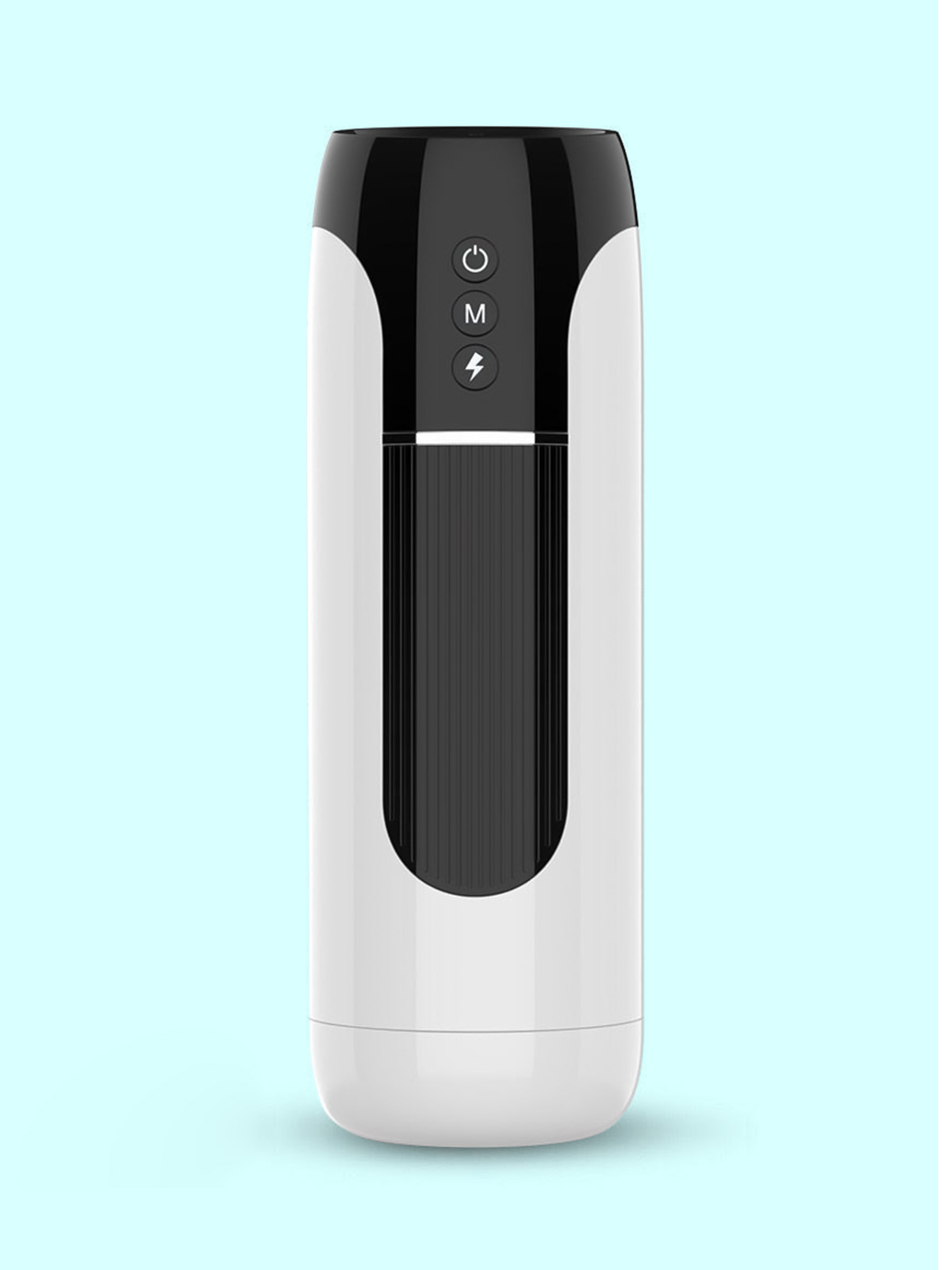 waterproof male masturbator cup with soft textured sleeve and easy clean open design