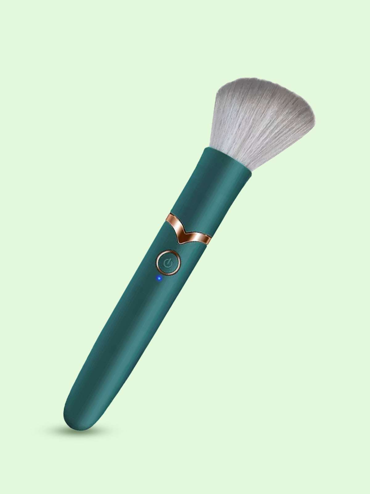 Discreet Velveteen Makeup Brush Vibrator with soft silicone bristles for personal massage.
