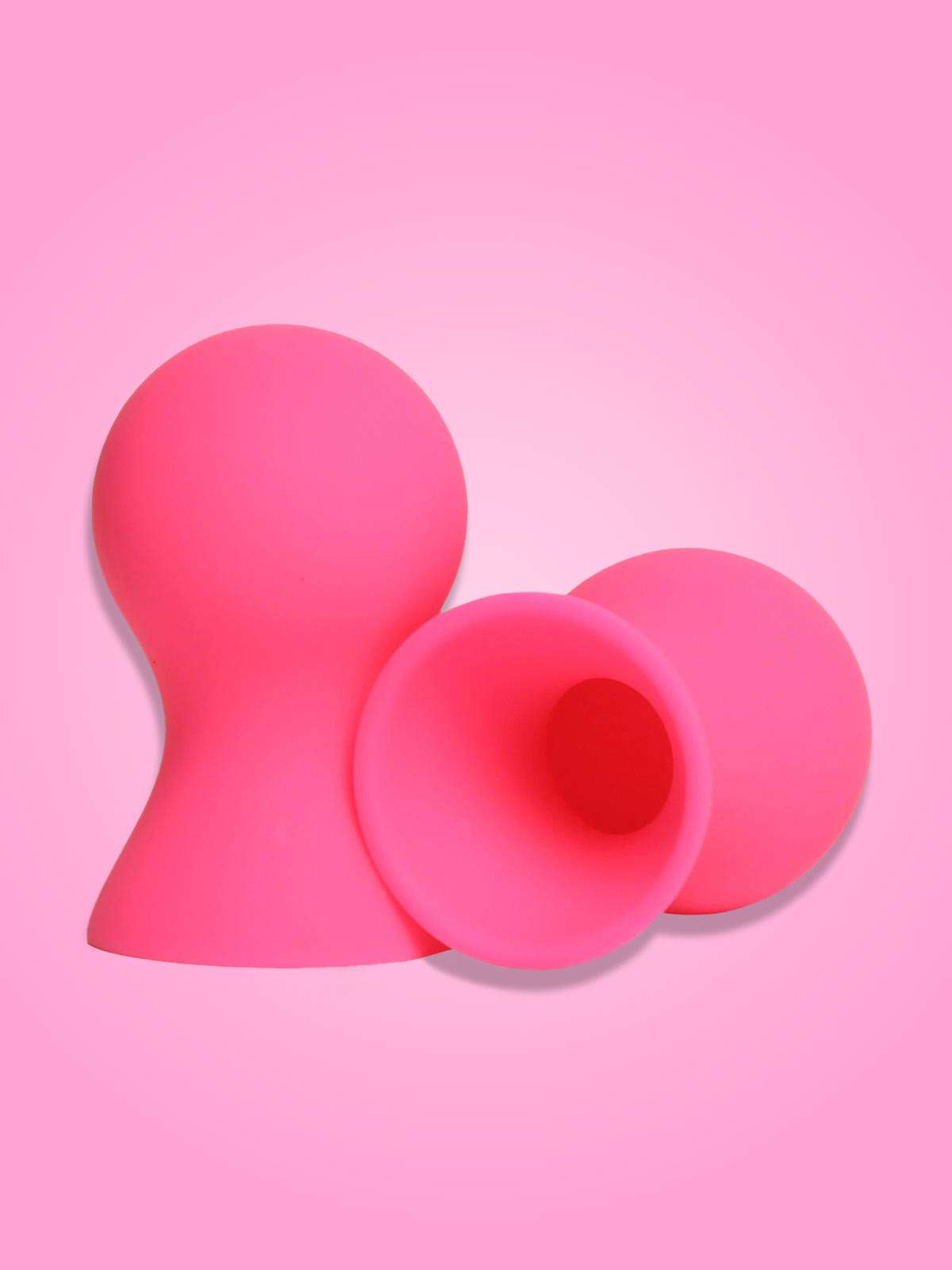 Pair of transparent adjustable silicone suction nipple clamps for sensory breast stimulation